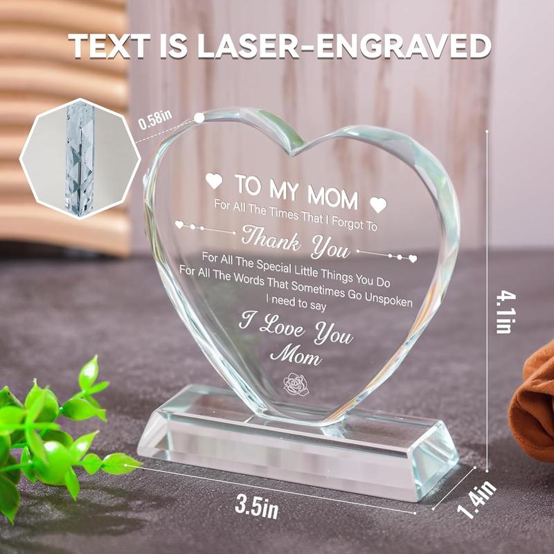 Gift for Mom, Gifts for Moms K9 Crystal Souvenir, Birthday Gift for Mom from Daughter and Son, Warm Reminder Gift for Birthday, Thanksgiving and Christmas