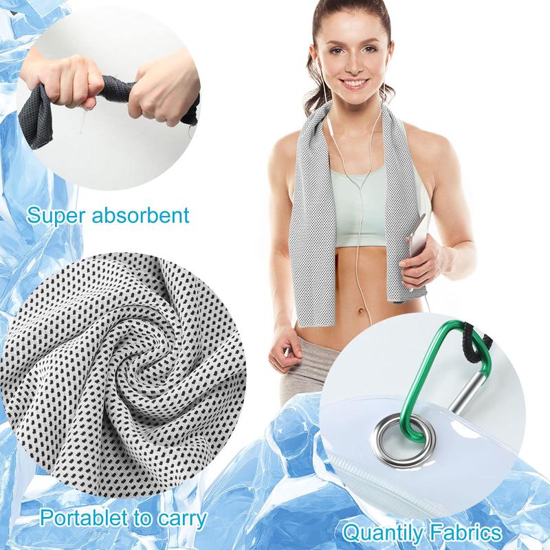 Cooling Towel, 10pcs Breathable Ice Towel, Sports Towel, Towel for Men & Women, Ice Towel for Gym Workout, Travel, Camping, Beach