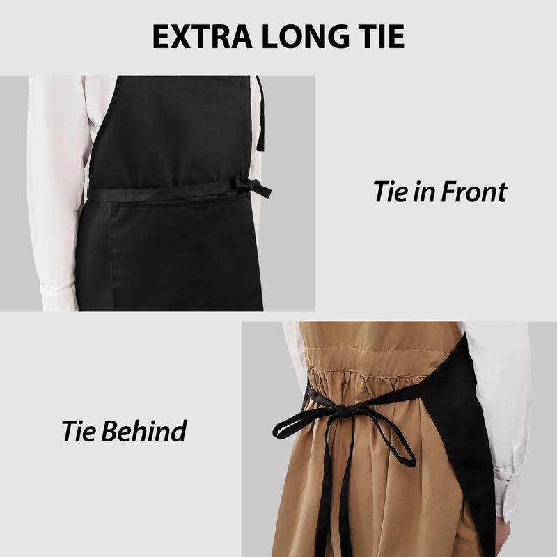 Extra Large Apron for Men Adjustable Bib Apron with 2 Pockets Cooking Kichen Aprons Women Chef Water & Oil Resistant