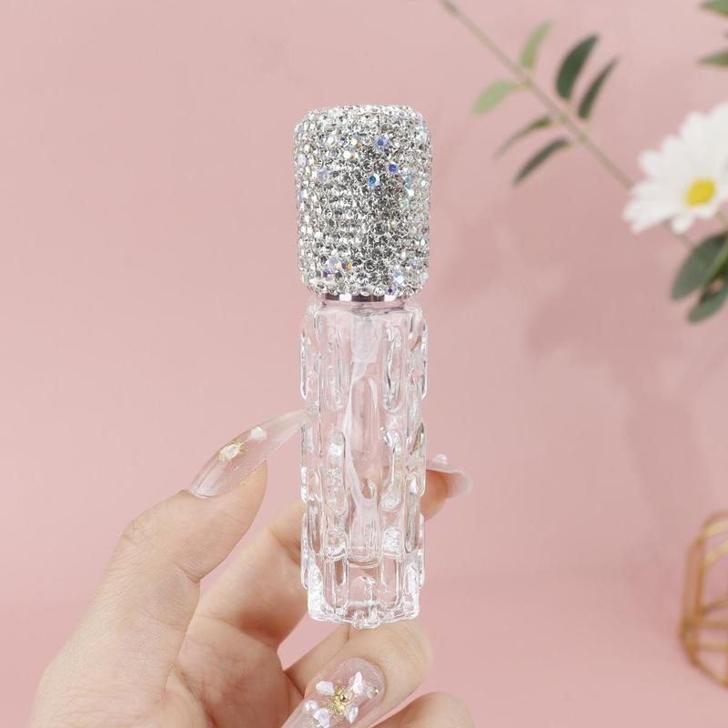 10ML Rhinestone Decor Refillable Perfume Bottle, Portable Travel Spray Bottle, Perfume Dispenser Bottle for Women & Girls