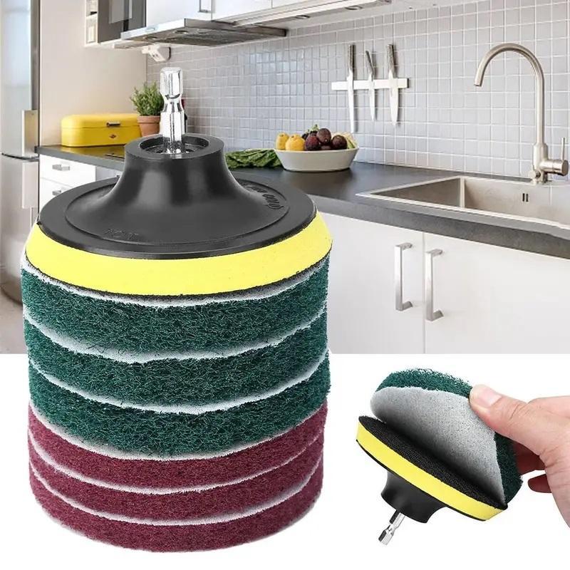 Multicolor Drill Power Brush, Tile Scrubber Scouring Pad, Bathtub Polishing Pad, Household Cleaning Tool for Bathroom Floor Tub Use