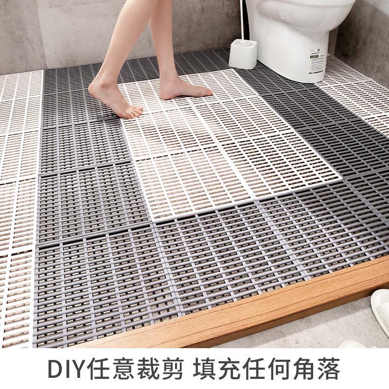 New Striped Bathroom TPE Anti-Fall Floor Mat Stitching Non-Slip Mat Water-Proof Waterproof Hollow out Mat Bathroom Floor Mat