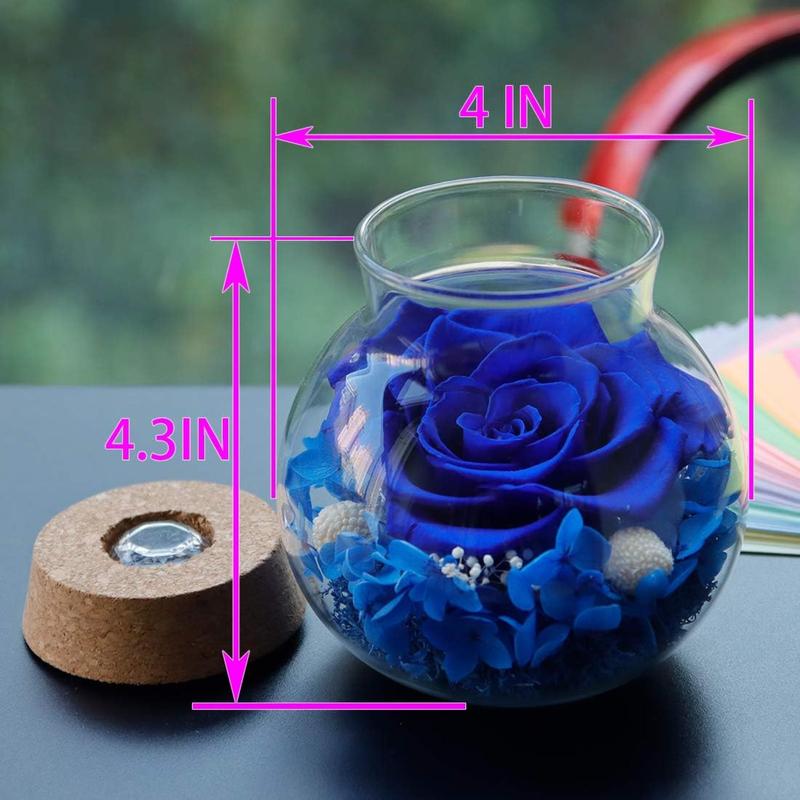 Preserved Real Roses with Colorful Mood Light Wishing Bottle, Eternal Rose,Never Withered Flowers, Table Decor,Christmas Gifts Thankgiving Gifts artificial flower Decorative Fruit Holographic Artificial Rose Flower