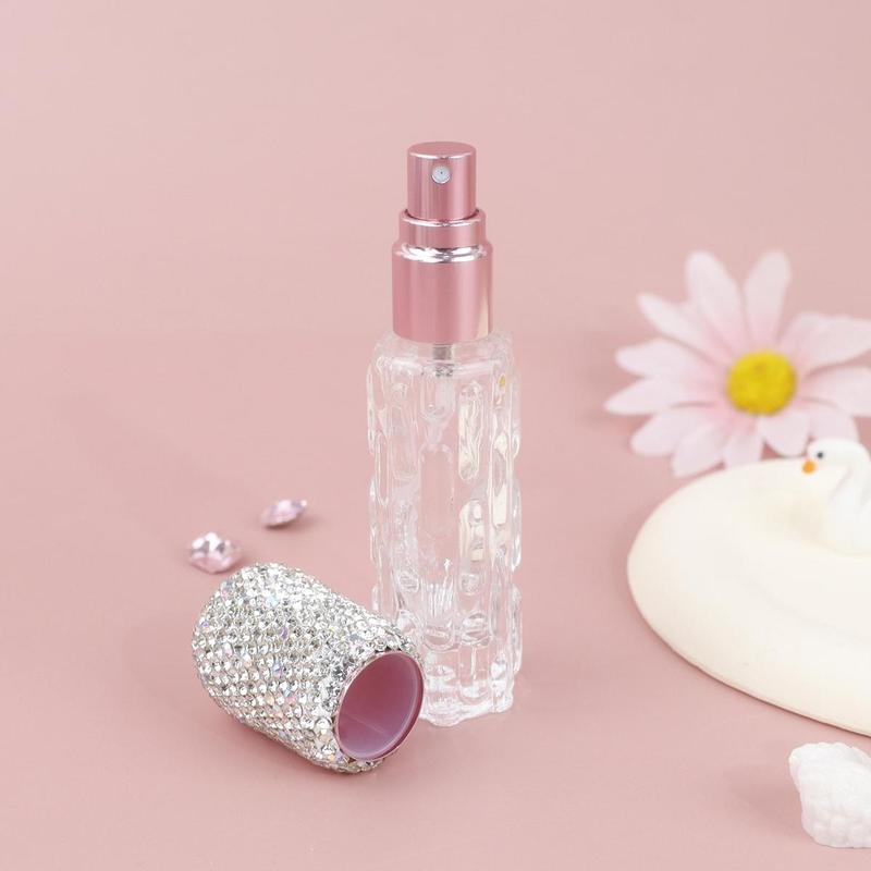 10ML Rhinestone Decor Refillable Perfume Bottle, Portable Travel Spray Bottle, Perfume Dispenser Bottle for Women & Girls