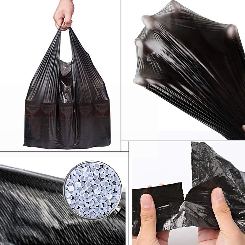 Kitchen Garbage Bags and Black Trash Bag, 100 Counts 4 Gallon 45x60Cm Kitchen Trash Bags with Handles for Bathroom Trash Bags, Small Trash Bags, Contractor Bags (100pcs Black 45x60CM) Plastic