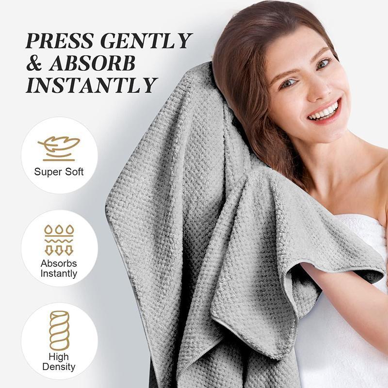 Women's Microfiber Hair Towel, 1 Count Anti-frizz & Quick-drying Towel with Elastic Band, Soft Hair Towel for Bathroom Shower