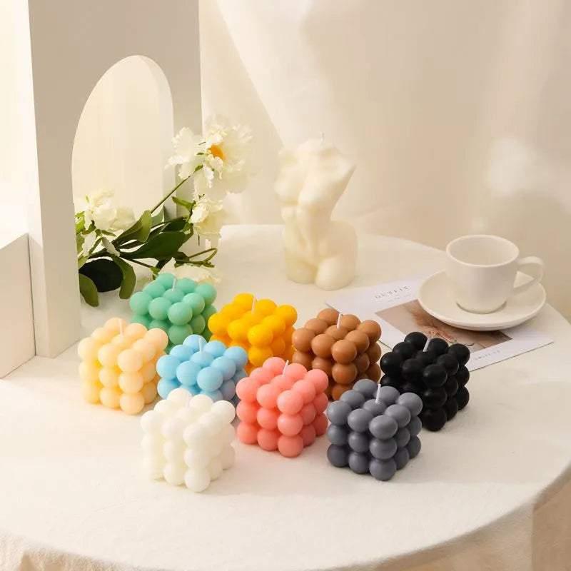 Modern Home Decoration Big Cube Bubble Candle Soy Wax