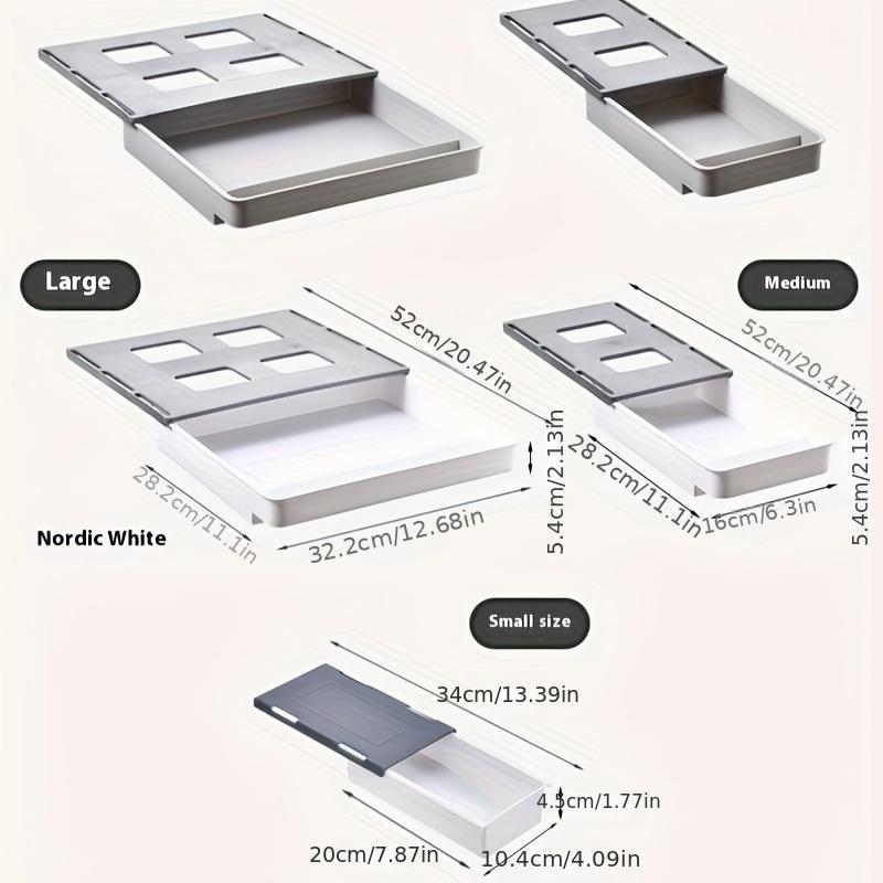 Under Desk Storage Box, 1 Count Drawer Type Under Desk Storage Box, Office Desk Organizer, Desk Storage Box for Home Office Dormitory