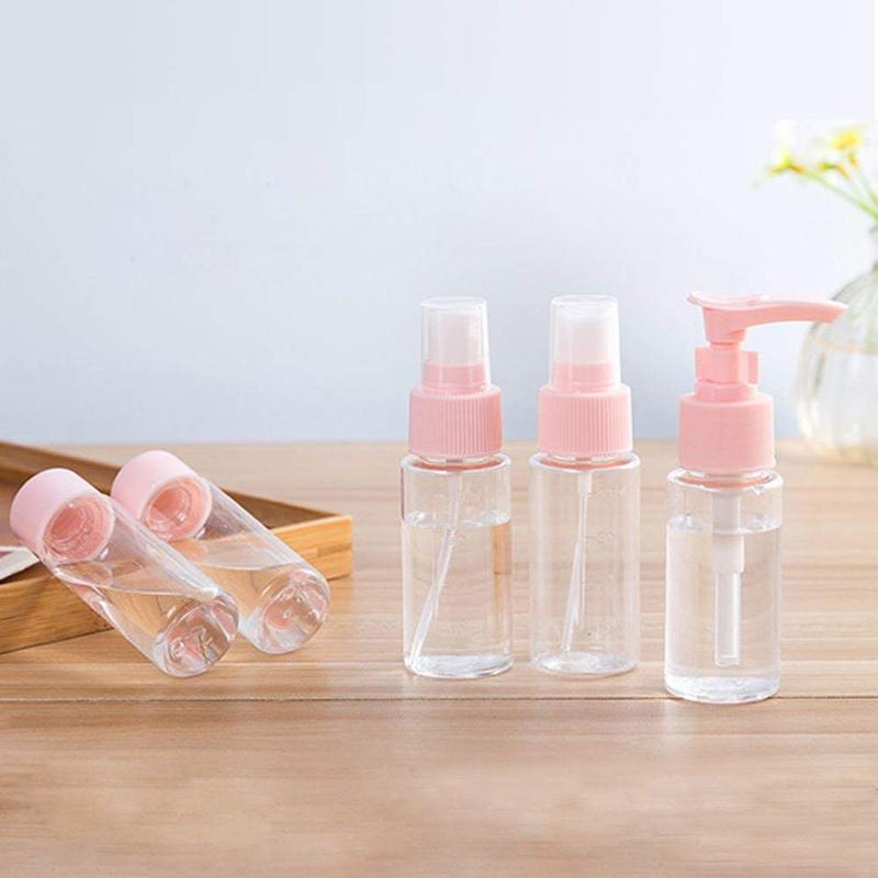 Travel Makeup Bottle Set with Storage Bag, 11pcs set Portable Leak Proof Toiletry Container Set, Clear Cosmetic Container for Lotion, Shampoo, Cream, Soap