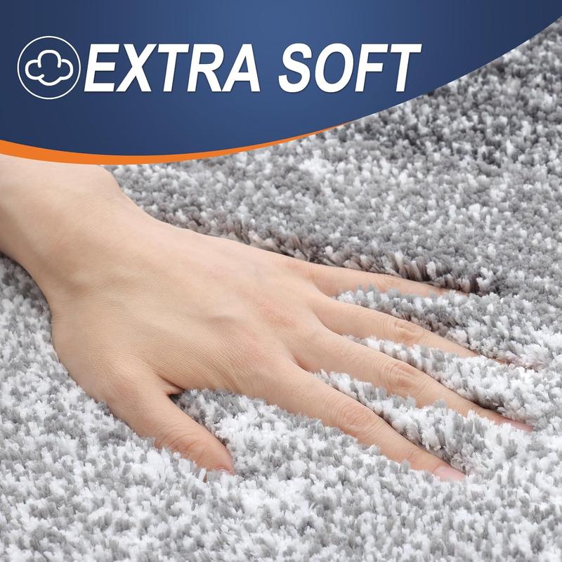 Bathroom Rugs Mat 30x20, Extra Soft and Absorbent Microfiber Bath Rugs, Non-Slip Plush Shaggy Bath Carpet, Machine Wash Dry, Bath Mat for Bathroom Floor, Tub and Shower, Grey