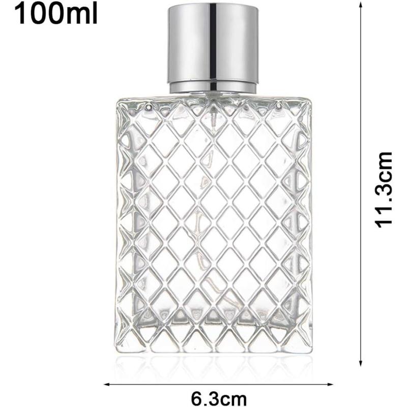 Refillable Spray Perfume Bottles 100ml 3.4 oz large cosmetic Fine Mist Atomizer Empty Portabe Clear Glass Essential Oil Container for Travel