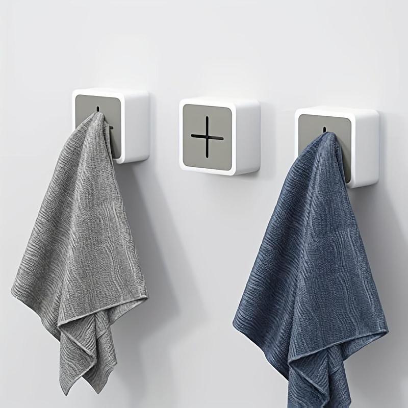 Wall Mounted Towel Hook, 3 Counts set Self Adhesive Towel Rack, Kitchen Towel Holder, Bathroom Towel Holder, Home Organizer