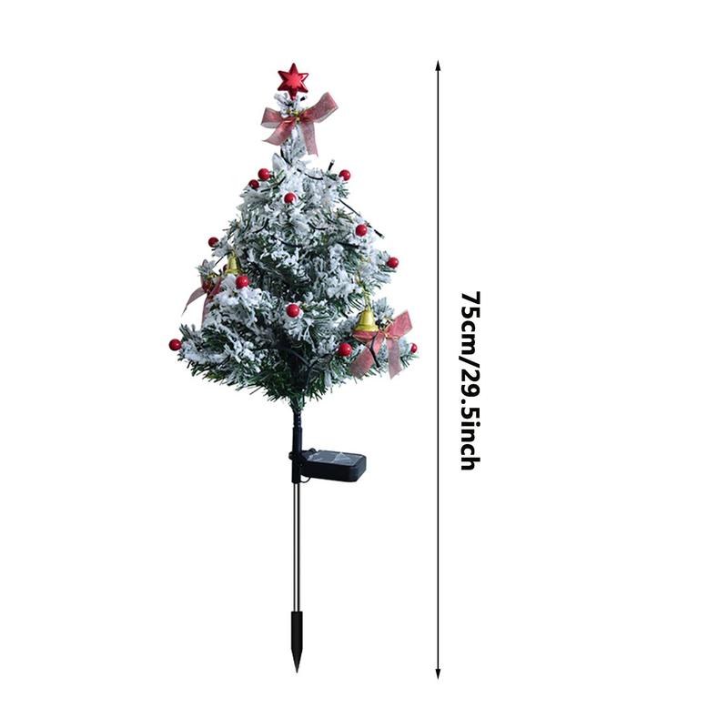 Solar Powered Christmas Tree Light, Outdoor Waterproof Decoration, Snowflake Christmas Tree Light with DIY Decorative Accessories, Suitable for Porch, Path, Yard