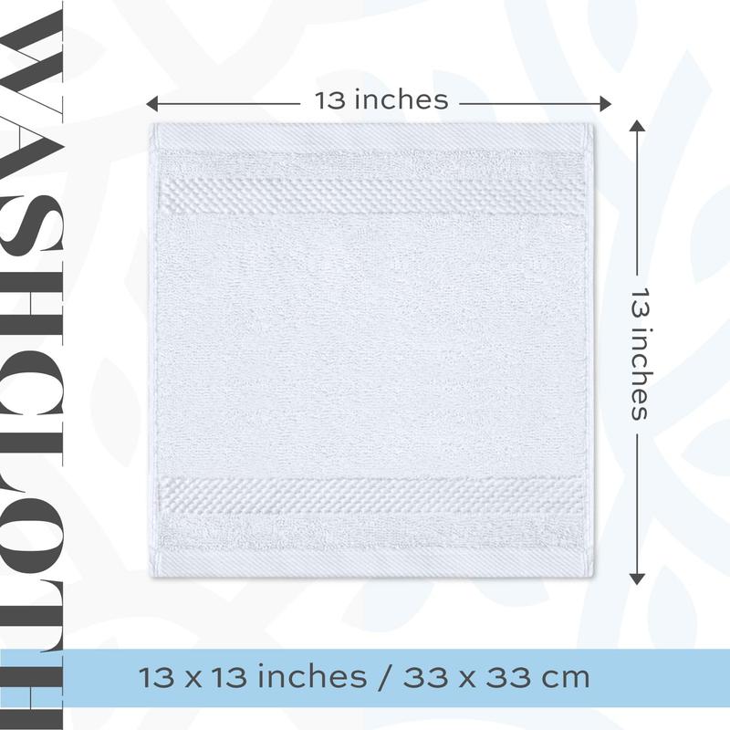 Cotton Towels - Large Hotel Spa Bathroom Towels | Pack of 12 | White