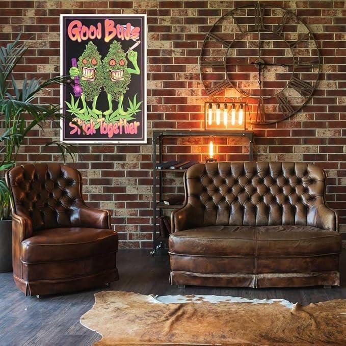 Good Buds Stick Together Blacklight Poster Decor Glossy