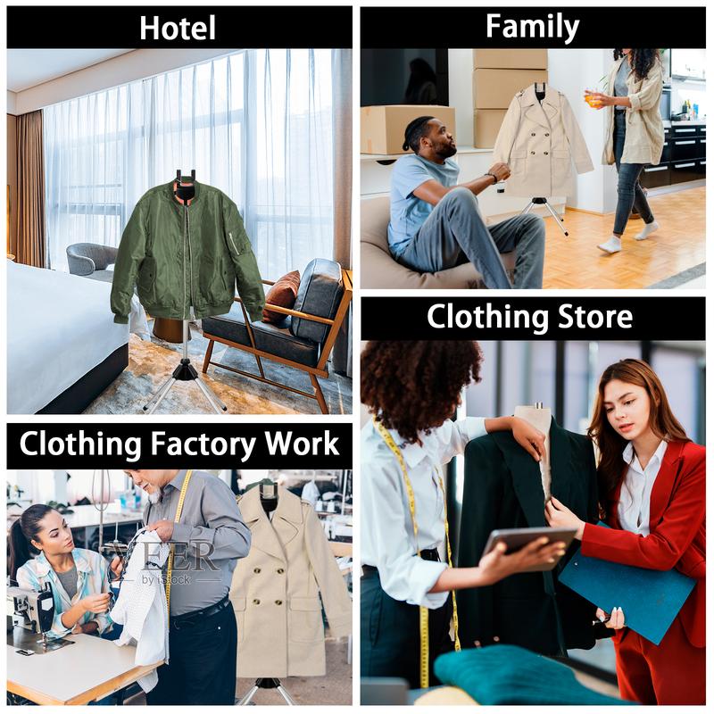 Steamer Stand Telescopic Garment Steamer Rack Height Adjustable Clothes Steamer Holder Foldable Garment Steamer Clothes Rack Portable Standing Garment Hanger with Non Slip Mat for Home Steam Ironing