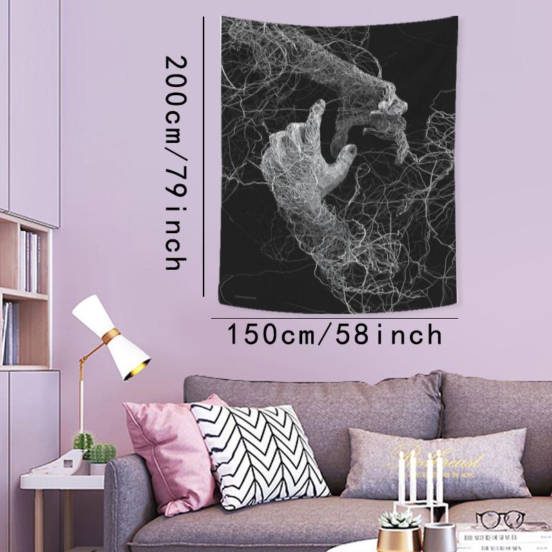 Abstract Line Hand Pattern Tapestry, Modern Wall Hanging Tapestry, Wall Art Decor for Home Living Room Bedroom Study Room