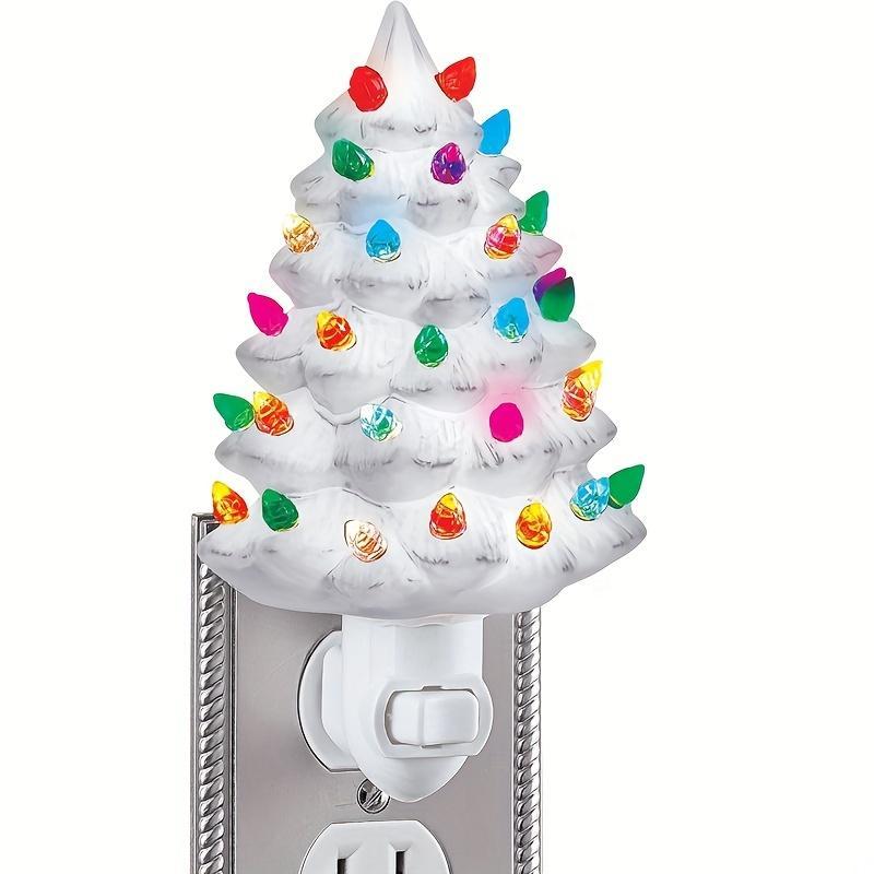 Christmas Tree Design Night Light, 1 Count Creative Resin Night Light, Decorative Light for Home Party Festival, Christmas Decorations