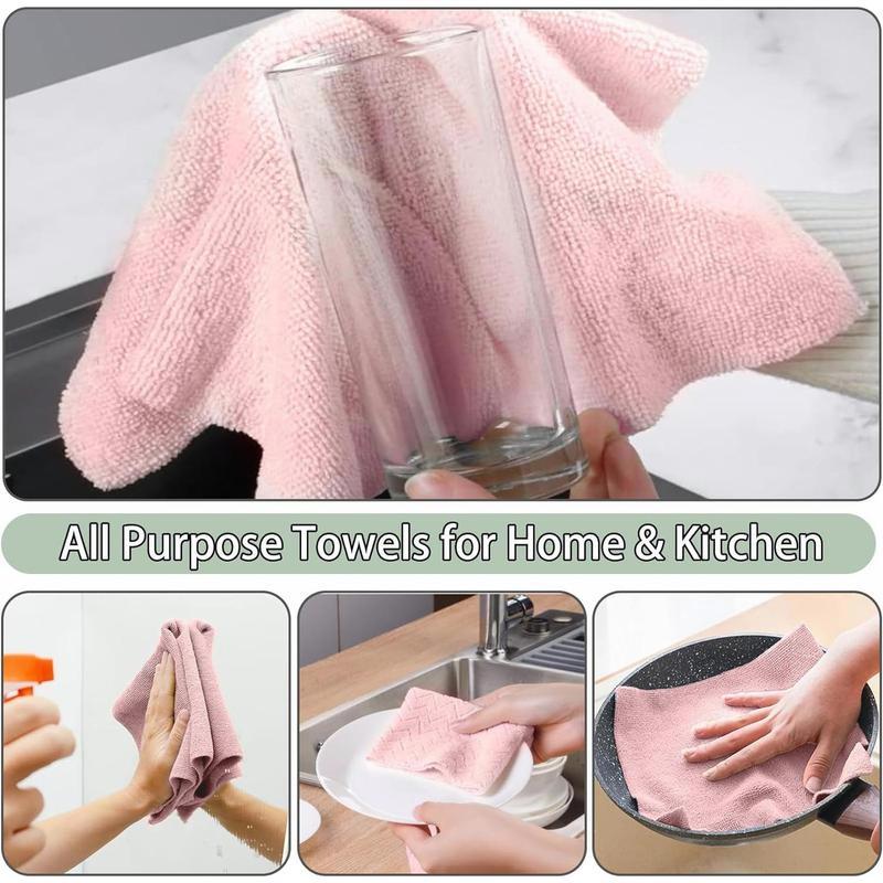 Pink Microfiber Cleaning Cloth Roll! 20 Tear Away Towels, Reusable & Washable for Car, Dishes