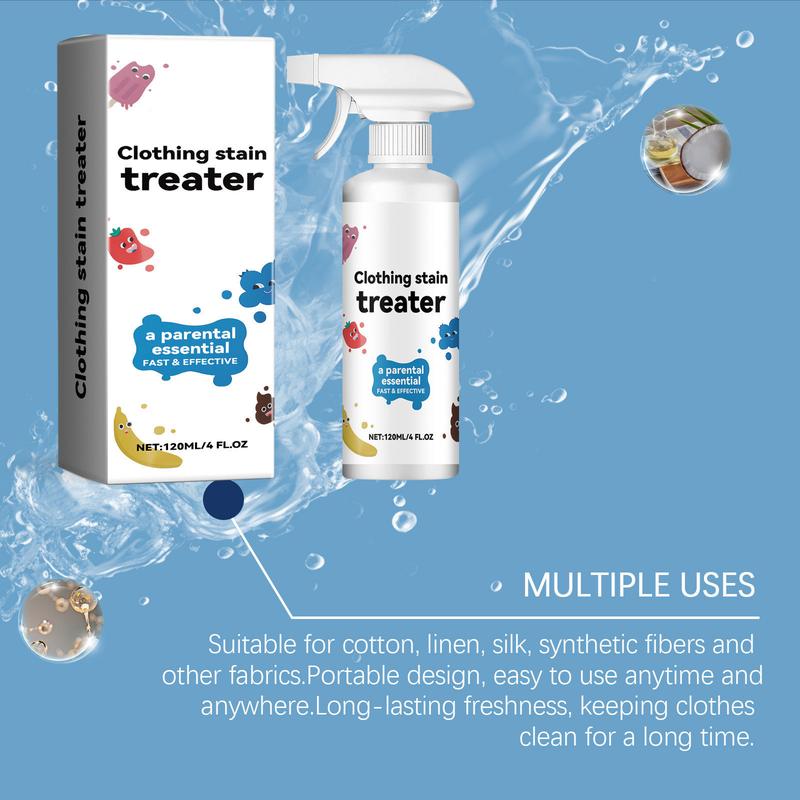 Clothing Stain Treater | Messy Eater Stain Treater | No Dry Cleaning Food, Grease, Coffee Off Laundry, Underwear, Fabric | Newborn & Baby Essentials | 120ML Stain Remover Spray