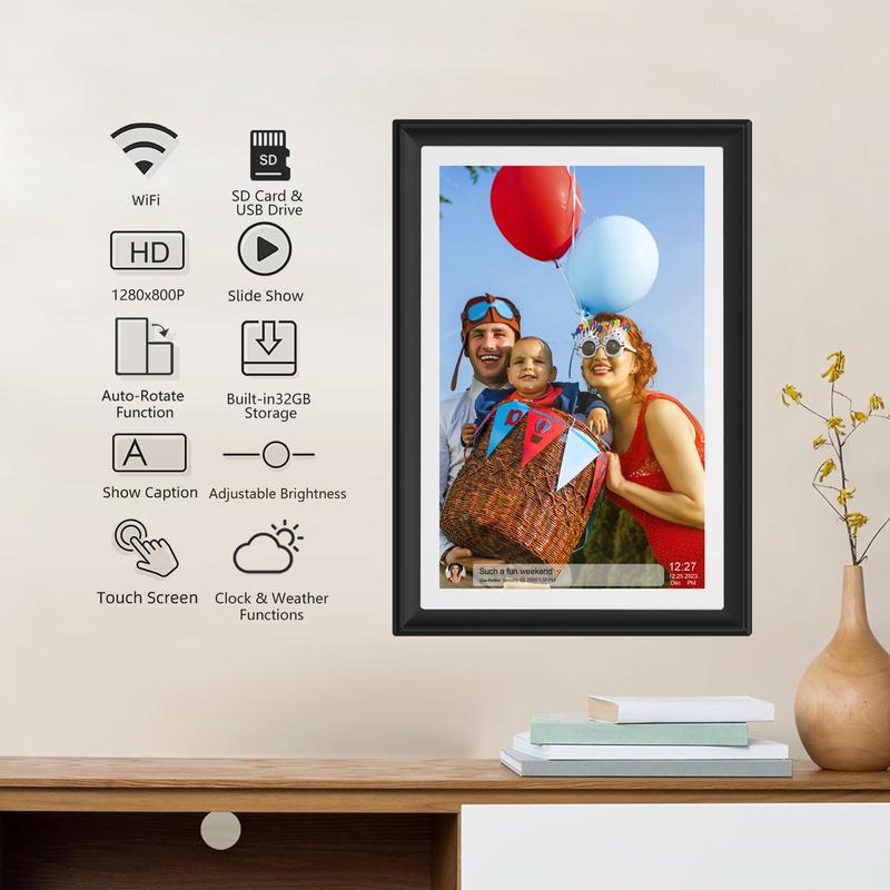 [Black Friday] Christmas Gift Smart Digital Photo Frame, 10.1-Inch WiFi Digital Picture Frame with 1280x800 IPS HD Touch Screen, 32GB Storage, Auto-Rotate, Wall Mountable, Easy Share Photos Videos via Free App from Anywhere