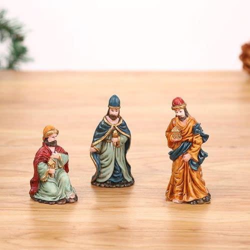 4 Inches 9 PC Mini Nativity Scene Figurine Set, Religious Christmas Decorations ,Tabletop Holidays Decor Nativity Scene Resin Figurines Set Religious Decorations Collection Gifts(9 Pieces)