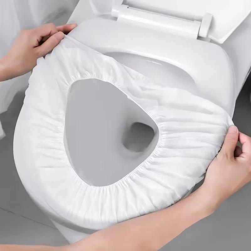 Disposable Waterproof Toilet Seat Cover - Non-Woven Travel Bathroom Protector, Hotel Hygiene Cover with Individual Packaging, Seat Cushion for Comfort