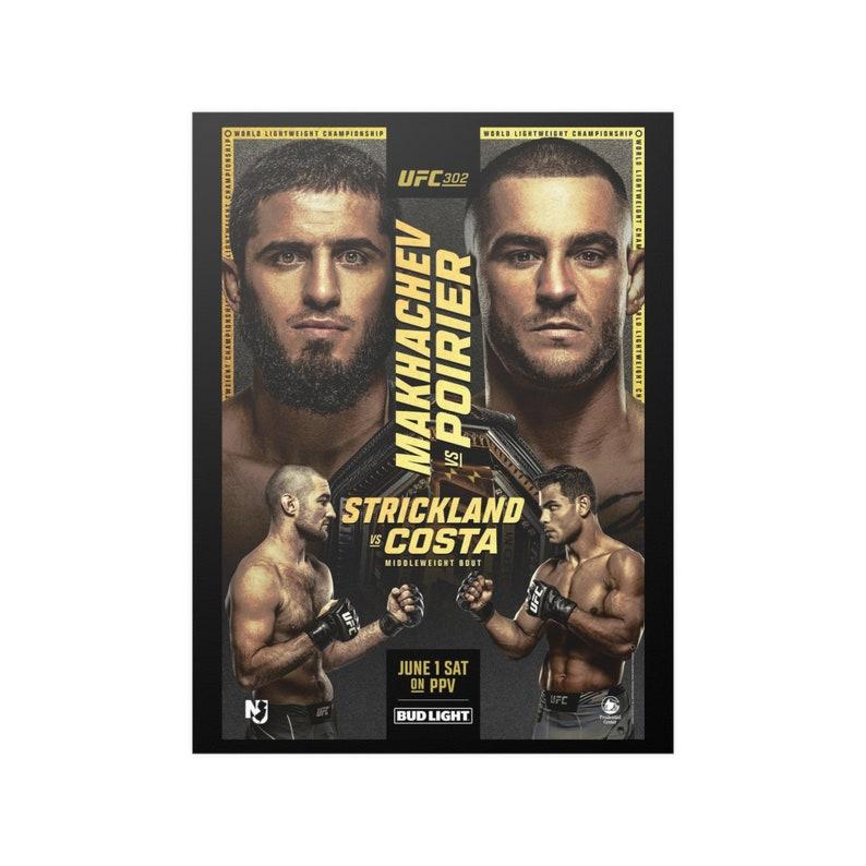 UFC 302 Dustin Poirier vs Islam Makhachev Official Poster Wall Art Costa Strickland