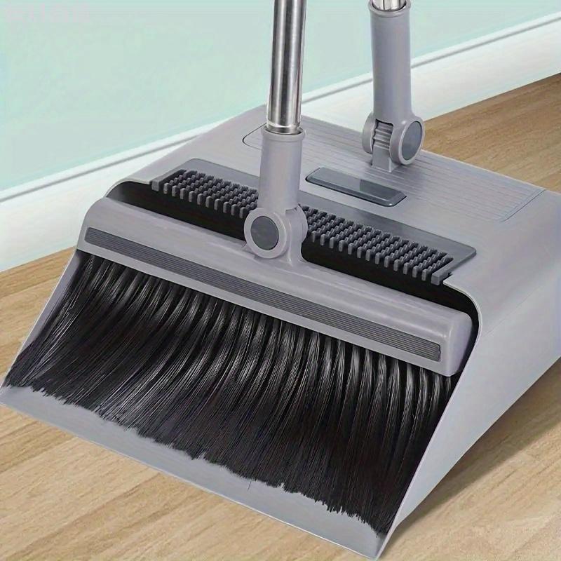 3-in-1 Broom & Dustpan Combo Set: Set - Efficient Broom & Dustpan Combo & Floor Brush, Heavy-Duty Long Handle Broom for Indoor & Outdoor Cleaning Kitchen