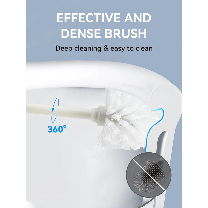 WORTHBUY Plastic Toilet Brush With Standing Base Long Handle Toilet Cleaning Brush For WC Bathroom Accessories Cleaning Tools