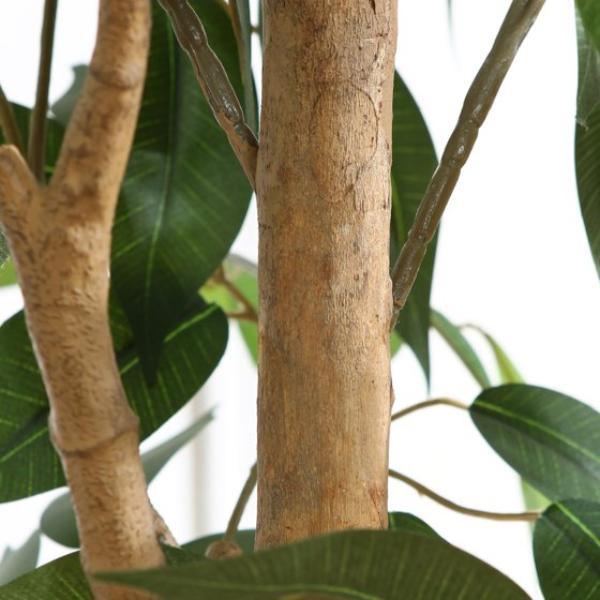 Artificial Ficus Tree with Natural Wood Trunk and Lifelike Leaves, Silk Fake Potted Tree with Wood Branches, Faux Tree for Office Home Decor