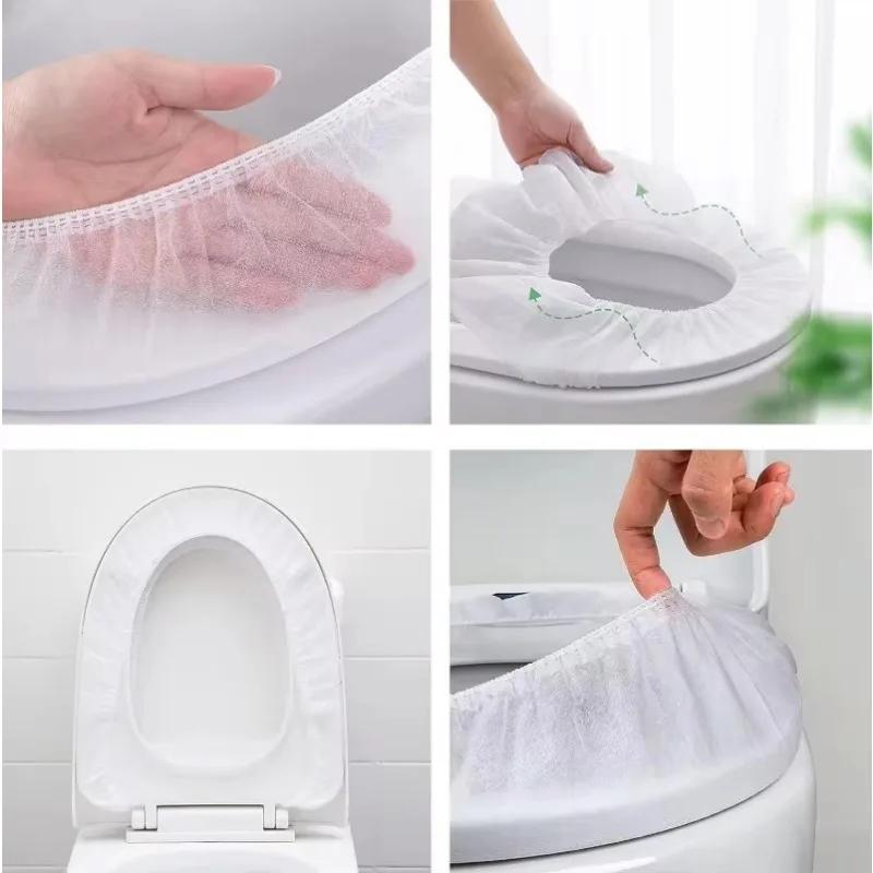 Disposable Waterproof Toilet Seat Cover - Non-Woven Travel Bathroom Protector, Hotel Hygiene Cover with Individual Packaging, Seat Cushion for Comfort