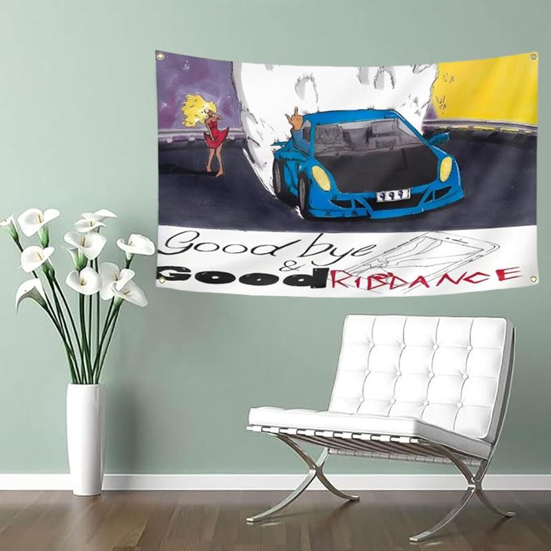 Rapper Flag 3x5ft Goodbye Good Riddance Rapper Tapestry for Bedroom Living Room Dormitory Wall Decor (HD Printing, Durable 150D Polyester)