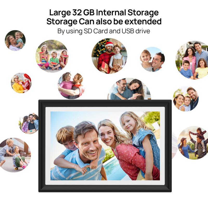 [Black Friday] Christmas Gift Smart Digital Photo Frame, 10.1-Inch WiFi Digital Picture Frame with 1280x800 IPS HD Touch Screen, 32GB Storage, Auto-Rotate, Wall Mountable, Easy Share Photos Videos via Free App from Anywhere