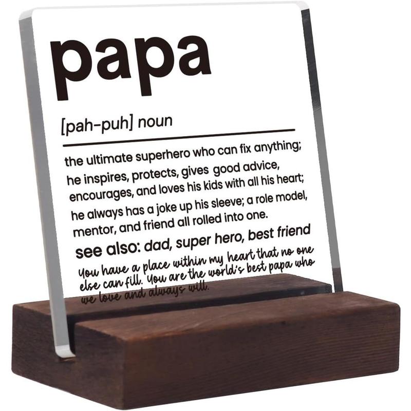 Grandpa Gifts, Papa Gifts, Grandfather Gift, Unique Gifts for Grandpa, Grandpa Birthday Gifts, Papa Gifts from Fathers Day for Papa Gifts Acrylic Plaque Home Desk Signs