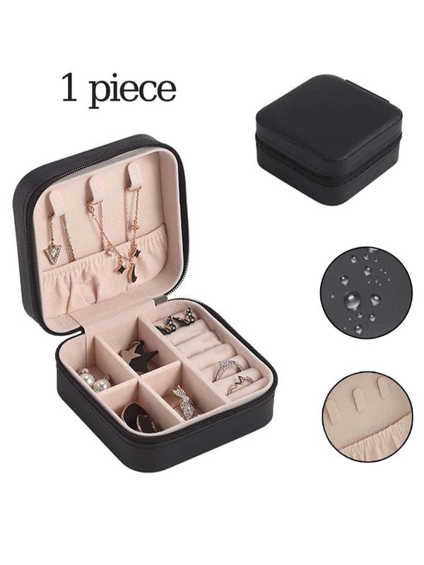 Summer Jewelry Storage Box, Portable Zipper Multi-grid Travel Jewelry Organizer, Great For Earring Necklace Bracelet Key