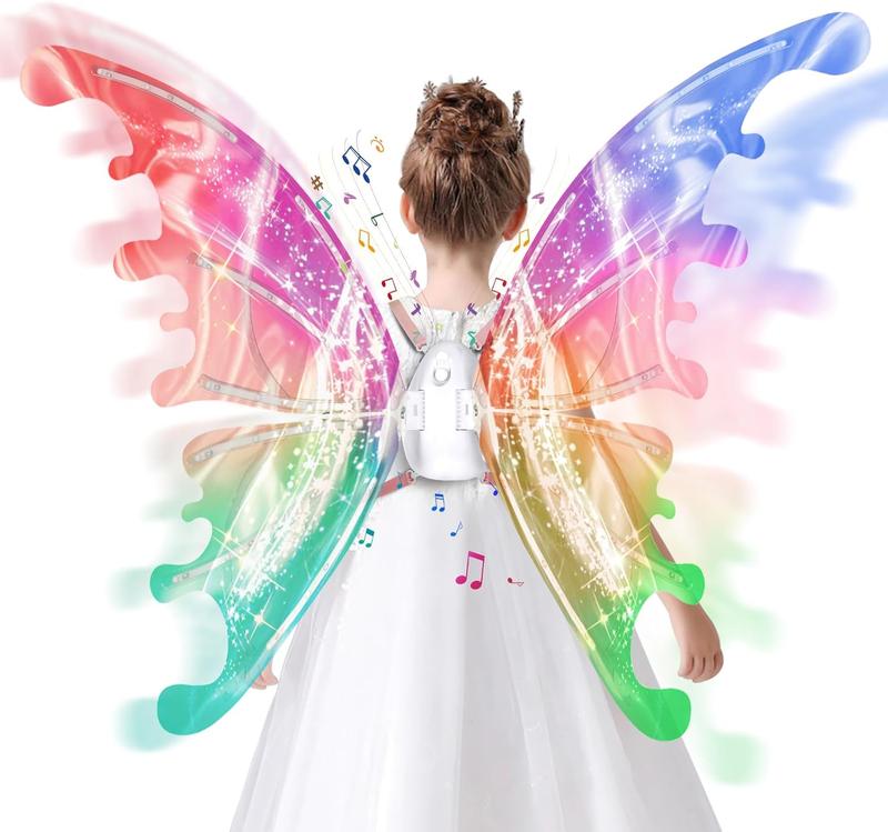 Electric Fairy Butterfly Wings with LED Lights -Perfect Party Accessory for Giris Women with Moving Butterfly Wings Halloween Butterfly