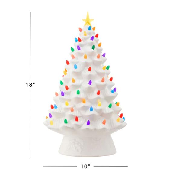 Mr. Christmas. 18 Inch Nostalgic Ceramic Tree - Pink Green White