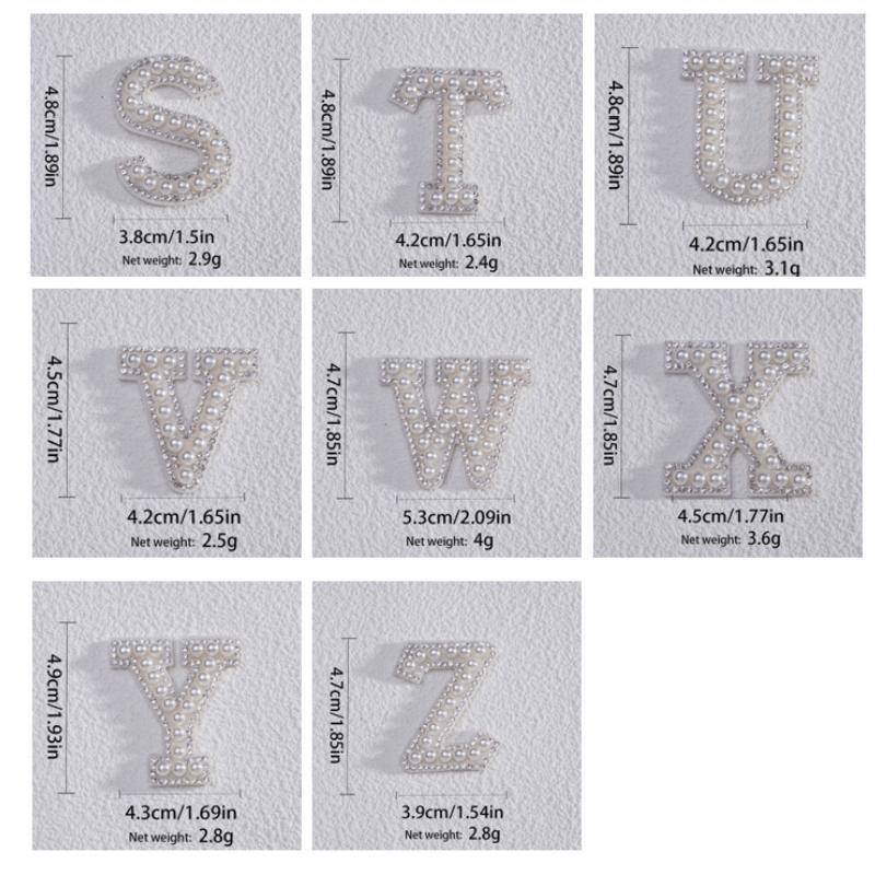 Faux Pearl & Rhinestone Decor Letter Sticker, 1 Count Self-adhesive Letter Decal for DIY Craft Home Decoration, Gifts for Family Friends New House