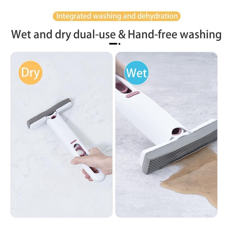 Portable Self-Squeeze Mini Mop, Lazy HandWash-Free Strong Absorbent Mop, Wet and DryUse Cleaning System Tool, for Glass CarBathroom Kitchens Desktop Household Set mop floor mop bucket mops