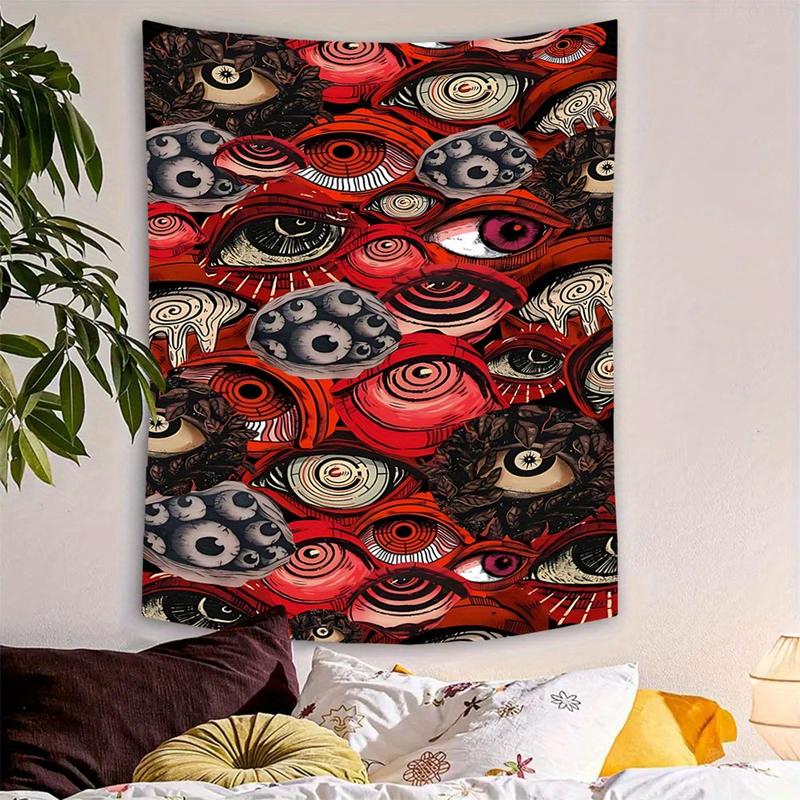 Halloween Decor - Spooky Eyes Tapestry Wall Art - 78x59