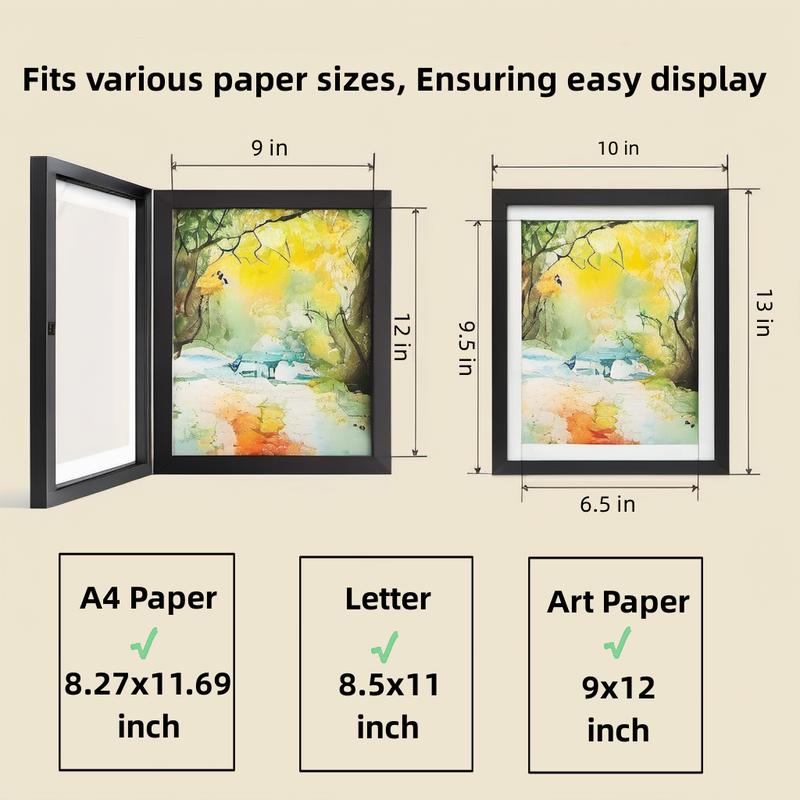 Kids Art Frames Quick Change Kids Art Display, Drawing Portfolio Artwork Storage Frame, Front Opening Changeable Display 10x13.5 ,Home Décor Decor Photo