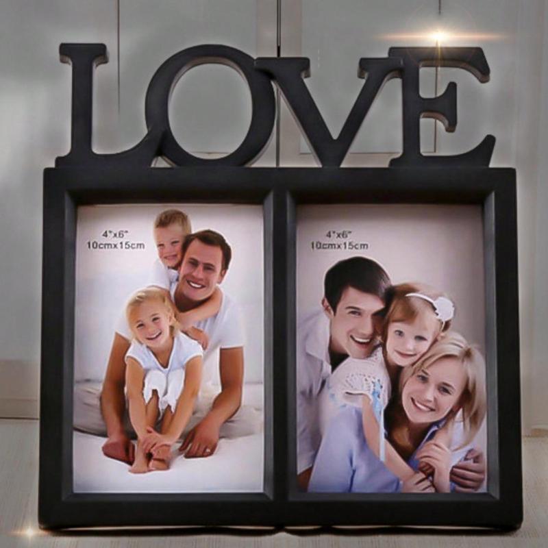 Love Design Family Photo Frame, Photo Paper Picture Display Photo Frame, Gift for Mom, Home Desktop Decor