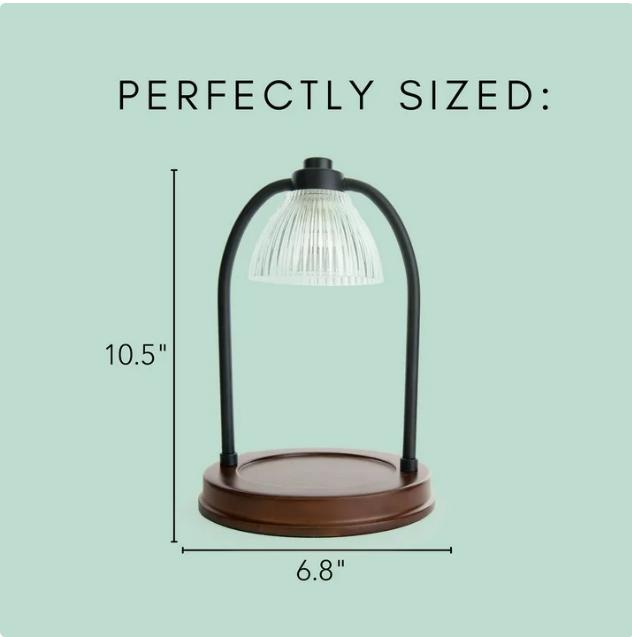 Black Ribbed Glass Candle Warmer Lamp for Home Decor