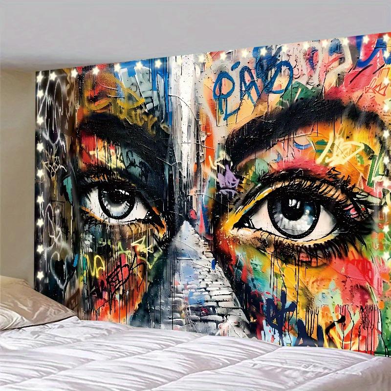 Black Friday Deals-1PC Graffiti Pattern Tapestries, Wall Tapestries, Room Decoration Background Background, Bedroom Aesthetics Wall Art, Home Decoration Decorative