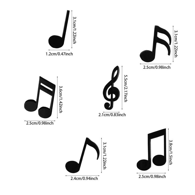 Music Note Design Fridge Magnet, 12pcs set Creative Music Themed Refrigerator Magnet, Decorative Sticker for Home Office