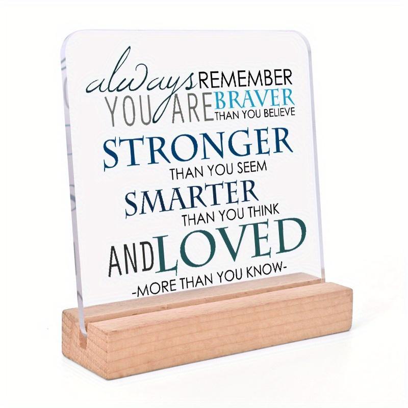 Inspirational Acrylic Sign Plaque, 1 Count Modern Simple Desktop Ornament, Cheer Up Hard Time Gifts, Inspirational Plaques for Daily Holiday Decorations