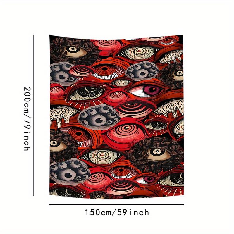 Halloween Decor - Spooky Eyes Tapestry Wall Art - 78x59