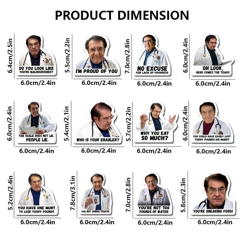 Doctor Themed Fridge Magnet, 12pcs set Creative Funny Doctor Pattern Magnetic Sticker, Decorative Sticker for Home Kitchen Office