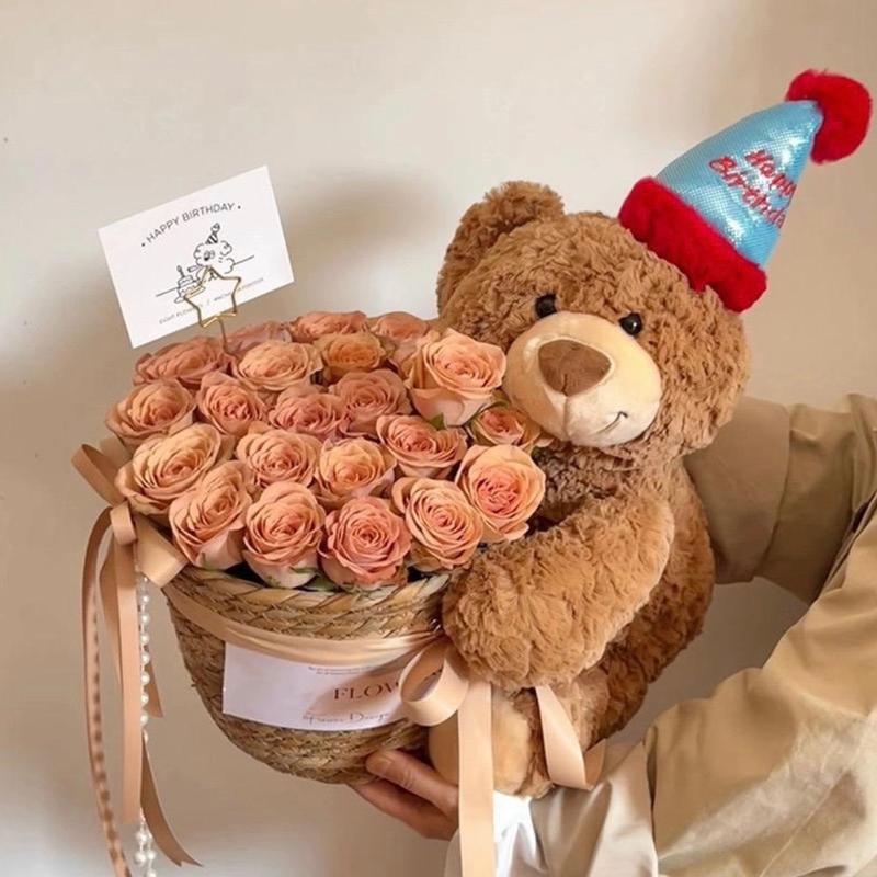 Birthday Roses Bucket for Her - Perfect Gift for Birthday Occasion